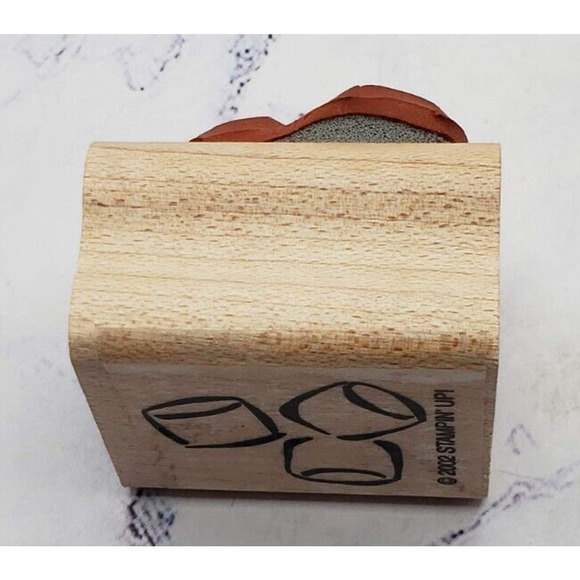 Stampin Up Hot Chocolate Coca Marshmallows Wood Mounted Rubber Stamp - Picture 5 of 7